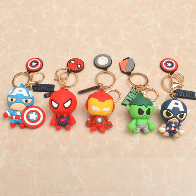 Q Version Avengers Keychain Spider-Man Captain America Superman Iron Man Hulk Key Chain