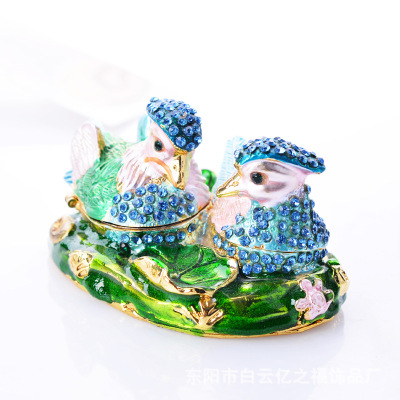 Yuanyang Metal Ornaments Crafts Home Gift Alloy European Princess Jewelry Box Jewelry Box Factory Supply