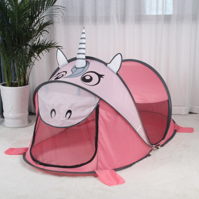 Children's Tent Automatic Pop-up Unicorn Dinosaur Kids' Playhouse Anti-Mosquito Tent Indoor and Outdoor Toys Castle