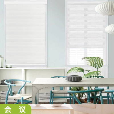 Manufacturer Korean-Style Double-Layer Manual Lifting Soft Gauze Curtain Meeting Room Bathroom Living Room Sunshade Shading Venetian Blind