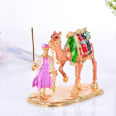 Camel Crossing Desert Crafts Creative Home Gift Decoration Painted Diamond Jewelry Box Manufacturers Supply