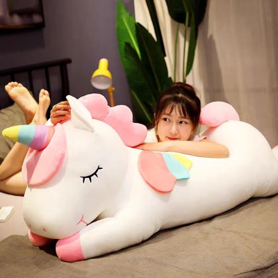 Lying Style Rainbow Angel Unicorn Plush Toy Pony Doll Pillow Cute Female Birthday Present Unicorn