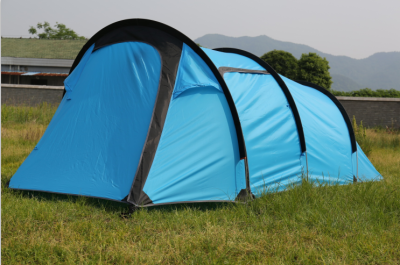 Double-Layer Double-Door 2-Room 1-Hall High-End Extension Tent Tunnel Tent Aluminum Pole Hand-Worn Tent