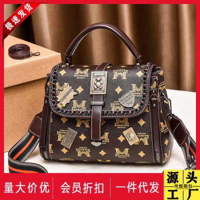 Internet Celebrity Small Square Bag Women's Bag 2021 New Trendy Fashion Crossbody Small Handbag Textured One-Shoulder Bag Stall 11806