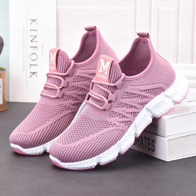 Autumn Flyknit Breathable Sneakers Women's 2021 New Cross-Border Women's Shoes Fashion Casual Trend Foreign Trade Shoes Women's Shoes