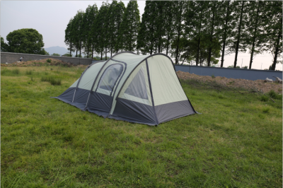 Double-Layer 4-Door 4-5-Person Super Large Luxury 2-Room 1 Living Room Tunnel Tent Aluminum Pole Hand-through High-End Large Tent