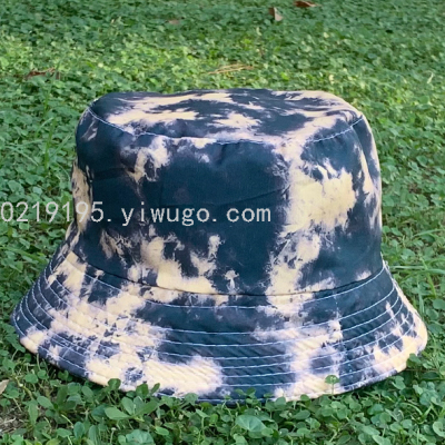 Tie-Dyed Double-Sided Wear Adult/Child Blue Bottle Cap/Sun Hat