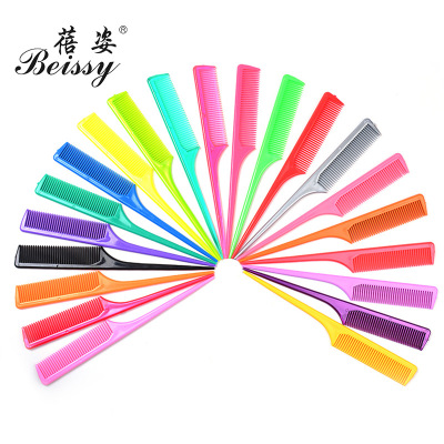 Factory Direct Supply Plastic Color Thickness Pointed Tail Comb Dense Gear Hairdressing Comb Hair Salon Household Styling Comb Hair Tools