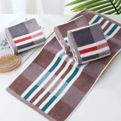 Guaranteed Cotton Striped Adult Towel Pure Cotton Face Washing Bath Towel Absorbent Lint-Free Household Face Towel