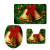 Europe and America Cross Border Flannel Toilet Cover Set Pattern Custom Christmas Hat Printing Toilet Foot Mat 