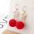 Manufacturer New Year Matte Red Pearl Earrings Texture Graceful and Fashionable Ear Hanging Face Slimming Festive Atmosphere Ear Rings