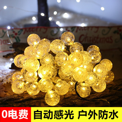 Christmas Festival Led Solar Bubble Ball Colored Lights Lighting Chain Outdoor Courtyard Lawn Decoration Bubble Ball Atmosphere Light