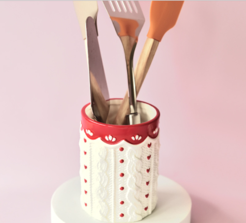 kitchen knife fork spoon storage ceramic pot