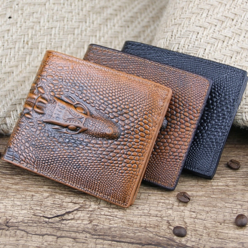 New Fashion Classic Crocodile Pattern Men‘s Short Wallet Cheap Stall Wallet in Stock Wholesale One Piece Dropshipping
