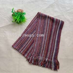 Spot Knitted Acrylic Striped Scarf