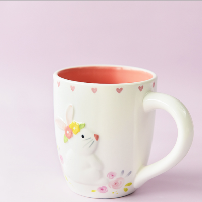 Easter Bunny Rose Spring Series Underglaze Good-looking Office Cup