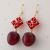 Manufacturer New Year Matte Red Pearl Earrings Texture Graceful and Fashionable Ear Hanging Face Slimming Festive Atmosphere Ear Rings