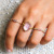 2021 European and American Style Women's Ring Pink Gemstone Simple Ring Pure Copper Plated 18K Real Gold Bracelet Ring