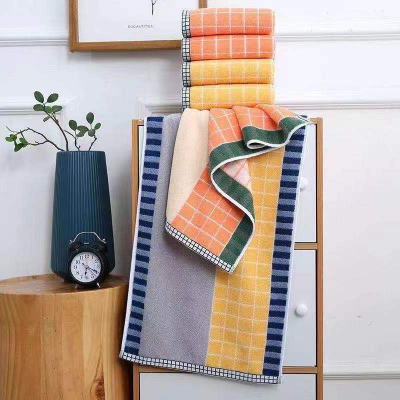 Pure Cotton Towel Soft Absorbent Lint-Free Student Adult Face Wiping Towel Face Towel Bath Plaid