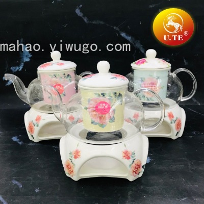 Ceramic Glass Scented Teapot Candle Heating Base Teapot