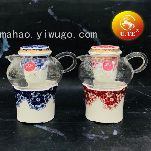 Ceramic Glass Teapot Candle Heating Base Teapot