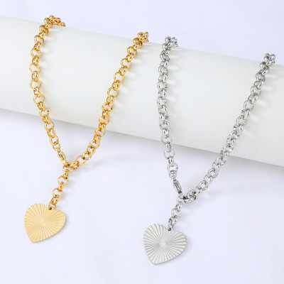 New Arrival Love Pendant Stainless Steel Necklace Personalized Fashion Ins Titanium Steel Jewelry