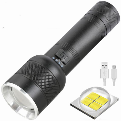 P50 Strong Light Charging Flashlight Super Large Battery Telescopic Zoom Flashlight Flashlight