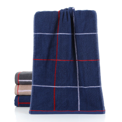 Dark Large Plaid Bath Towel Pure Cotton Adult Home Use Cotton Stain-Resistant Face Towel Wholesale Lint-Free Face Wiping Towel