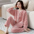 Women's Winter Coral Fleece Jacquard Thickened Fleece-Lined Warm Chanel-Style Outerwear Homewear Flannel Suit