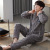 Pajamas Men's Flannel Jacquard Winter New Thickened Fleece-Lined Warm Mid-Length Loose Coral Fleece Suit Men