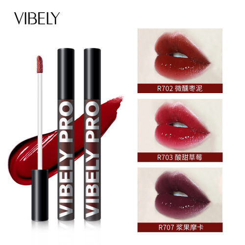 black tube mirror moisturizing air lip glaze moisturizing water lasting waterproof mirror light lip gloss lip glaze