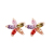 Factory Fashion Colorful Crystal Flower Stud Earrings Simple Elegant Graceful Eardrops Women's Small Flower Petal Ear Accessory Trendy Earrings