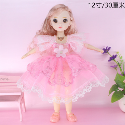In Stock Wholesale New 30cm Fashion Wedding Dress Doll Princess Simulation Eye Multi-Joint Doll Children's Gift