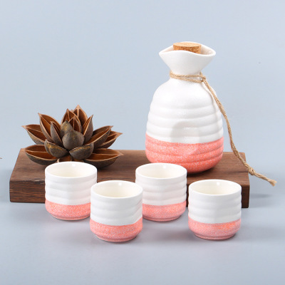 Japanese Style Creative Wine Ware Set Ceramic Liquor Glass Liquor Sake Pot a Pot of Four Cup Set