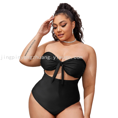 Plus-Sized Swimsuit European and American Bikini 2021 New Swimsuit Siamese plus Size Outer Single Swimsuit