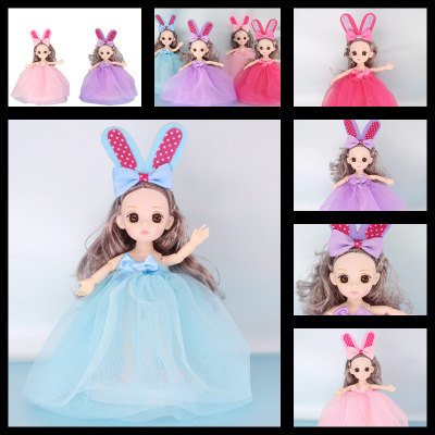 Trending Creative Rabbit Girl Princess Keychain 17cm New Barbie Doll Handbag Pendant Children's Toy