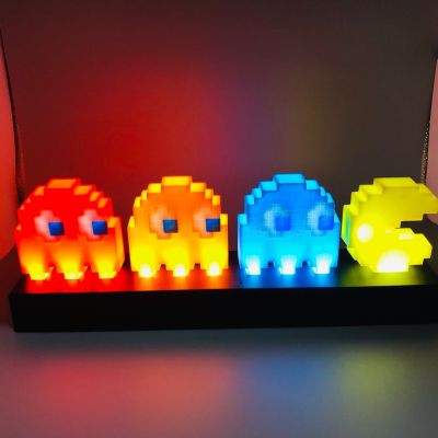 Creative Bean Eater Pixel Bean Eater Voice Control Seven-Color Atmosphere Small Night Lamp USB Smart Music Rhythm Table Lamp