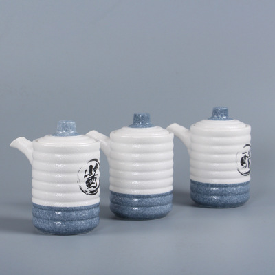 Snowflake Glaze Japanese Style Ceramic Oil Pot Vinegar Pot Sauce Boat Creative Restaurant Cuisine Seasoning Bottle Japanese Style