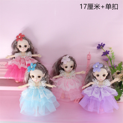 Factory Wholesale New 17cm Barbie Princess Doll Keychain Pendant Fashion Accessory Clip Crane Machine Gift