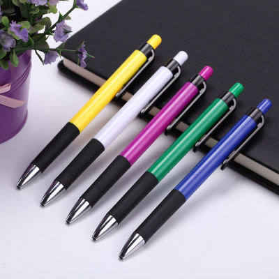 Blue Plastic Retractable Ballpoint Pen Simple and Easy to Use Ballpoint Pen Teacher White Collar Office Office Supplies in Stock Wholesale