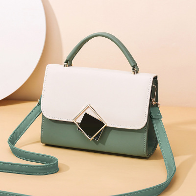 Factory Direct Sales Stall Supply Bag Crossbody Small Bag Female 2021 Simple Mobile Phone Bag Shoulder Color-Block Small Square Bag