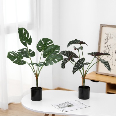 Monstera Deliciosa Guanyin Lotus Nordic Instagram Style Green Plants Living Room Floor Decoration Artificial/Fake Flower Plants
