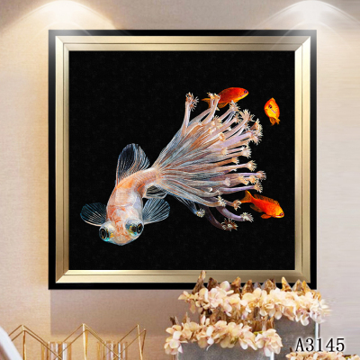 Goldfish Cloth Painting Landscape Oil Painting Decorative Painting Photo Frame Living Room Bedroom Painting Flower Painting Entrance Painting