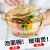 Large Glass Bowl Household Heat-Resistant Instant Noodle Bowl With Lid Salad Bowl Crystal Castle Double-Ear Bowl Soup Pot Creative Thickening Bowl