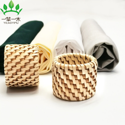 factory direct supply rattan napkin ring decorative napkin ring square scarf ring handmade vine woven napkin ring