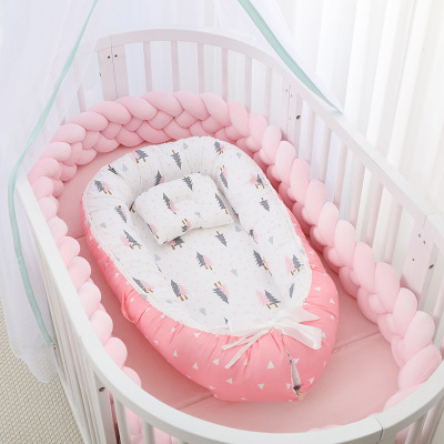 Exclusive for Cross-Border Folding Removable and Washable Portable Anti-Pressure Baby Bed in Bed Bionic Full Detachable Baby Pillow Crib