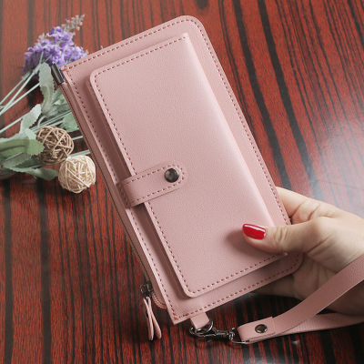 2021 Spring and Summer New Women's Simple Long Multifunctional Zipper Multiple Card Slots Clutch Buckle Zipper Student Wallet