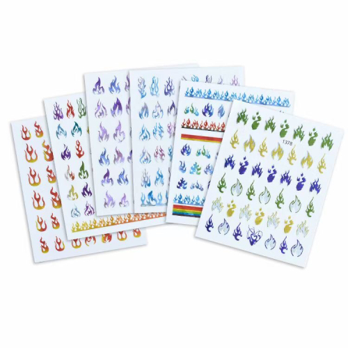 laser color flame stickers nail stickers nail stickers nail stickers
