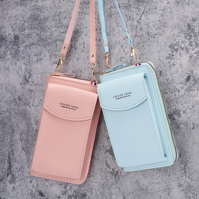 2021 New Large Capacity Mobile Phone Bag Small One Shoulder Crossbody Zipper Bag Multi-Functional Long Clutch Women's Wallet