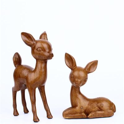 Resin Crafts Creative Wood Color Coupled Deer Couple Magpie Decoration Modern Living Room TV Cabinet Decorations